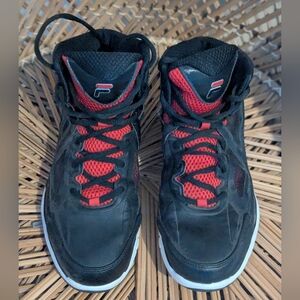 Fila Black and Red Athletic Sneakers